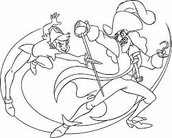 Peter Pan And Captain Hook Fighting Coloring Pages Caricaturas Para Pintar Pintar Caricaturas