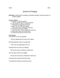 A Midsummer Night S Dream Quince S Prologue Activity Midsummer Midsummer Nights Dream Prologue