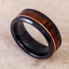 Black And Rose Gold Mens Wedding Band Caribbean Rosewood Wedding Band With Rose Gold Accent In Black Ceramic 2694 Mens Wooden Wedding Bands Rose Gold Mens Wedding Band Wooden Wedding Bands