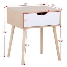 Topeakmart Light Walnut White Side End Table Nighstand Table With Storage Drawer 22 6h Set Of 2 Check This Awesome Furniture Wood Legs Walnut Bedside Table
