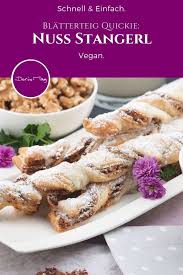Veganes Rezept Fur Vegane Nussstangerl Nussstangen In Blatterteig Das Rezept Fur Die Nussstangerl In Blatt Kochen Und Backen Rezepte Blatterteig Rezepte Suss