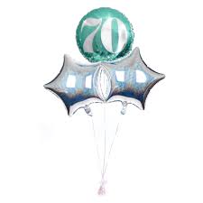 Shop for birthday flowers online with flexible delivery options. Buy Mint Green Silver 70th Birthday Balloon Bouquet Delivered Inflated For Gbp 14 99 Card Factory Uk