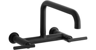 Black bathroom 12 rainfall head&hand spray faucet shower set wall mounted. Kohler K 7549 4 Bl Purist Double Handle Wall Build Com