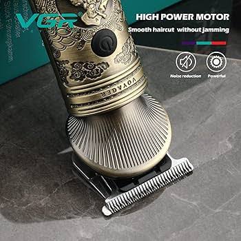 VGR V-962 Professional Pro - Cortadora de pelo profesional, recortadora de barba, pantalla digital, cable de carga USB, 4 peines guía para hombres, 0 mm, cabeza calva, tiempo de funcionamiento de 200 : Amazon.es: Belleza
