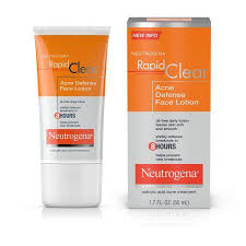Neutrogena Rapid Clear Acne Defense Lotion How Does It Work On The Skin Clear Acne Face Lotion Skin Cleanser Products
