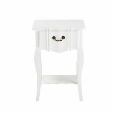 comodino bianco in legno di paulonia con cassetto l 44 cm maisons du monde table de chevet tiroir bois table de nuit