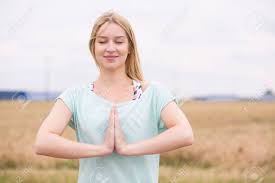 Check spelling or type a new query. Happy Yoga Practicioner Standing In Prayer Pose Stock Photo Picture And Royalty Free Image Image 55569405