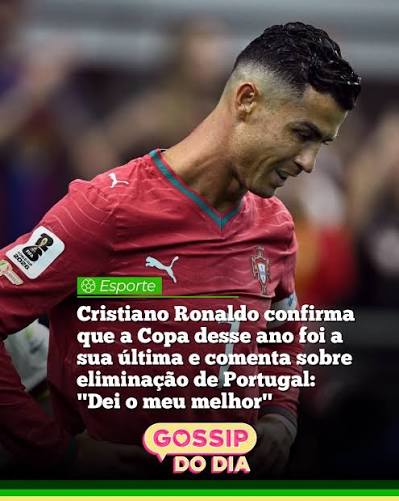 Ap&oacute;s a elimina&ccedil;&atilde;o de Portugal para a Espanha, Cristiano Ronaldo falou pela primeira vez sobre a despedida das Copas do Mundo. O atacante confirmou que a edi&ccedil;&atilde;o de 2026 foi sua &uacute;ltima