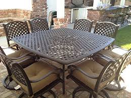Nassau Cast Aluminum Powder Coated 8person Patio Dining Set With Lazy Susan Cast Aluminum Patio Furniture Wicker Patio Furniture Sets Aluminum Patio Furniture