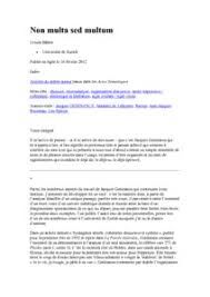 Not to himself, but for his own. Non Multa Sed Multum Zurich Open Repository And Archive