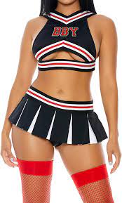 Amazon.com: Forplay Women's BBY Cheerleader Costume 2-Piece Halloween  Outfit with Top and Skirt, Black, XS/S: Clothing, Shoes & Jewelry