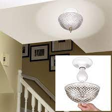 Repairing and troubleshooting fluorescent fixtures and tubes. Hampton Direct Ceiling Clip On Diamond Cut Acrylic Dome Light Shade Bulb Fixture Walmart Com Walmart Com