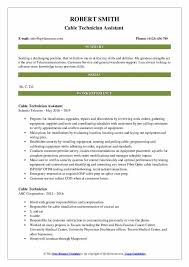 cable technician resume samples