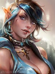 Elf Girl Portrait By Sakimichan On Deviantart Fantasy Girl Female Elf Portrait Girl