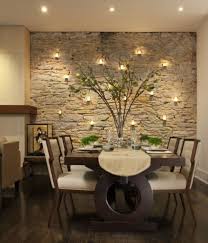 Wohnideen Natursteinwand Leuchten Essplatz Dining Room Accent Wall Dining Room Accents Dining Room Design Modern
