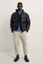 Faux Leather Puffer Jacket In 2021 Puffer Jackets Leather Puffer Jacket Mens Outfit Inspiration