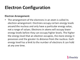 Structure And Properties Of Matter Electron Configuration