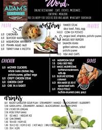 ADAM'S CORNER MENU SINGAPORE & UPDATED PRICES 2025