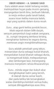 Bermula pada tahun 2000 sjkc chi wen bahau 9 tahun, daerah jempol n. Sajak Guru A Samad Said Koleksi Puisi