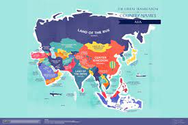 The Literal Translation Of Asian Country Names Antikvarnye Karty Geografiya Mira Karta