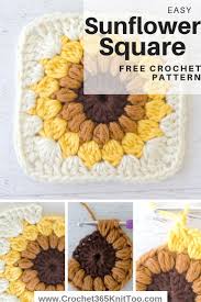 Sunburst Granny Square Granny Square Crochet Pattern Granny Square Crochet Sunflower
