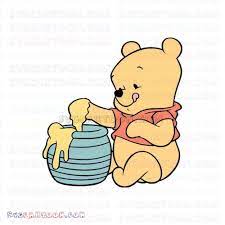 Winnie the pooh is an adorable bear character that loves to eat honey. Baby Pooh Eating Honey Winnie The Pooh Svg Dxf Eps Pdf Png