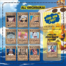 Poster buronan bajak laut topi jerami. Poster Wanted Bounty One Piece Shichibukai Flash Sale Shopee Indonesia