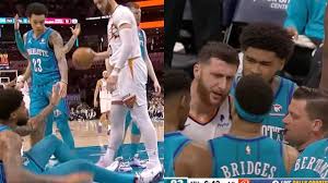 Miles Bridges and Jusuf Nurkic gets into it and gets heated Phoenix Suns vs  Charlotte Hornets