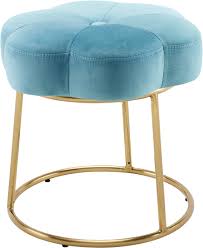 Sabrina Blue Velvet Vanity Stool