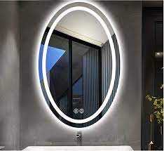 amazon beautimira 洗面ミラー 洗面台 化粧 鏡 新築 led ミラー 浴室鏡 壁掛け 曇り止め 楕円50x70cm ミラー 鏡 オンライン通販 化粧鏡 浴室 鏡 鏡 壁掛け