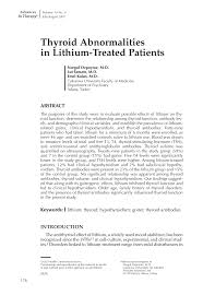 Thyroid cancer is the biggest concern when nodules form, but fortunately the. Pdf Thyroid Abnormalities In Lithium Treated Patients