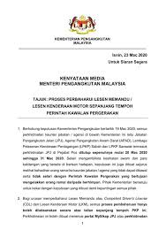 Pemilik lesen itu sendiri wajib pergi ke jpj. Malaysian Chinese Association