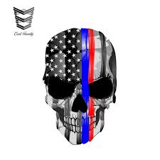Military green line t, shirt usa flag punisher skull. Punisher Skull Blue Line Realistic American Flag Police Blue Line Decal Car Truck Decals Stickers Crpsecurity Auto Parts And Vehicles