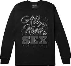 BLAK TEE Womens All You Need is Sex Funny Slogan Long Sleeve T-Shirt S  Black : Amazon.co.uk: Fashion