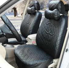 Buy Wholesale Luxury Chanel Universal Automobile Leather Car Seat Cover 18pcs Sets Black From Chinese Who Leather Car Seat Covers Leather Car Seats Car Seats