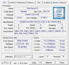Gigabyte X170 Extreme Ecc And Intel Xeon E3 1230 V5 Cpu Z Screenshots System