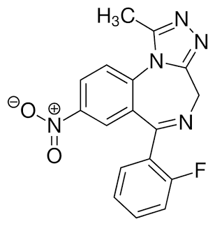 Flunitrazolam Molecular Structure, AI generated