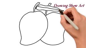 How To Draw Mango Easy Step By Step Drawing Show Art Step By Step Drawing Drawings Coloring Pages For Kids