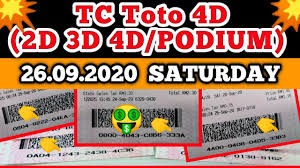 Tc Toto 4d 26 09 2020 Sabtu Youtube