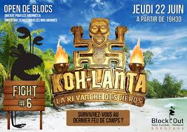 La semaine dernière, en plus de l'élimination d'adrien, l'épisode a été marqué par la dissolution des équipes du sud, du nord, de l'est et de l'ouest, ainsi que par la formation des deux nouvelles tribus : Fight 6 Koh Lanta Block Out Bordeaux