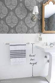 Hand towel bars are typically hung 20 or 22 above the vanity depending on the size of hand towel. Must Have Bathroom Measurements Towel Bar Height Toilet Paper Holder Height More Driven By Decor
