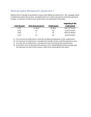 Example of a bad payment term: Working Capital Management Assignment 5 Solutions Docx Working Capital Management Assignment 5 Wendy Interior Design Received Four Invoices With Course Hero