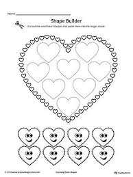 Geometric Shape Builder Worksheet Heart Shapes Worksheets Shapes Preschool Shapes Kindergarten