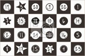 Adventskalender weihnachtskalender xmas zum befüllen 24 geschenktüten diy deco. Adventskalender 1 24 Schwarz Weiss Mit 24 Turchen Fototapete Fototapeten 24 Aufkommen Monochrome Myloview De