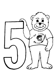 A few boxes of crayons and a variety of coloring and activity pages can help keep kids from getting restless while thanksgiving dinner is cooking. Bear And Number 5 Coloring Page Free Printable Coloring Pages For Kids