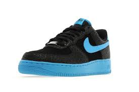 White Black And Blue Air Forces Nike Air Force 1 Low Black Vivid Blue Nike Nike Air Force Nike Air Force Sneaker