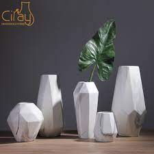 Most vases used in the average home are the perfect size to set a bouquet, or a few flowers on the table. China Geometrical Grey Marble Color Ceramic Flower Vases With Different Sizes China Vase And Ceramic Vase Price