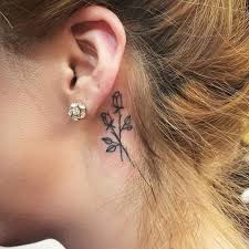 Simple one descriptive word tattoo for neck, shoulder behind the ear. 80 Best Behind The Ear Tattoo Designs Meanings Nice Gentle 2019