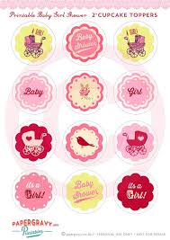 Diy Printable Baby Girl Shower Cupcake Toppers Ot Papergravystore 4 90 Girl Shower Cupcakes Baby Shower Cupcake Toppers Baby Shower Cakes Girl