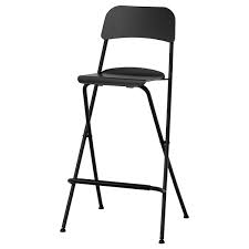 Bar tables sets bar tables bar stools & chairs. Franklin Black Black Bar Stool With Backrest Foldable Width 52 Cm Ikea